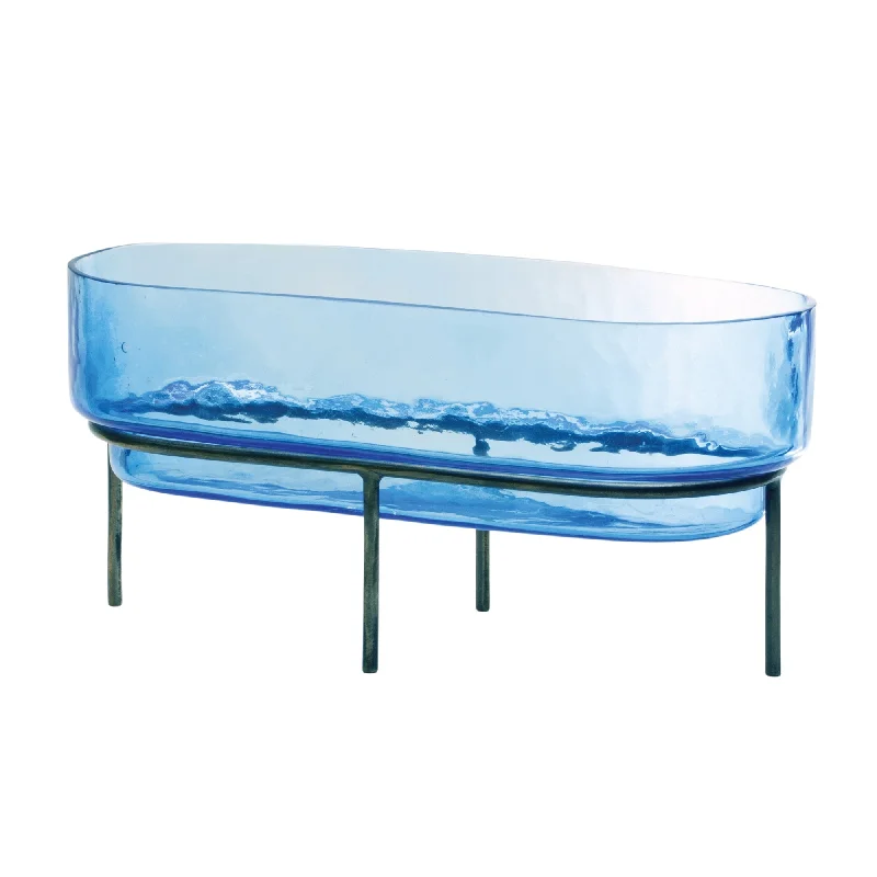 Fantastic Offers 11.75" Glass Bowl with Metal Stand