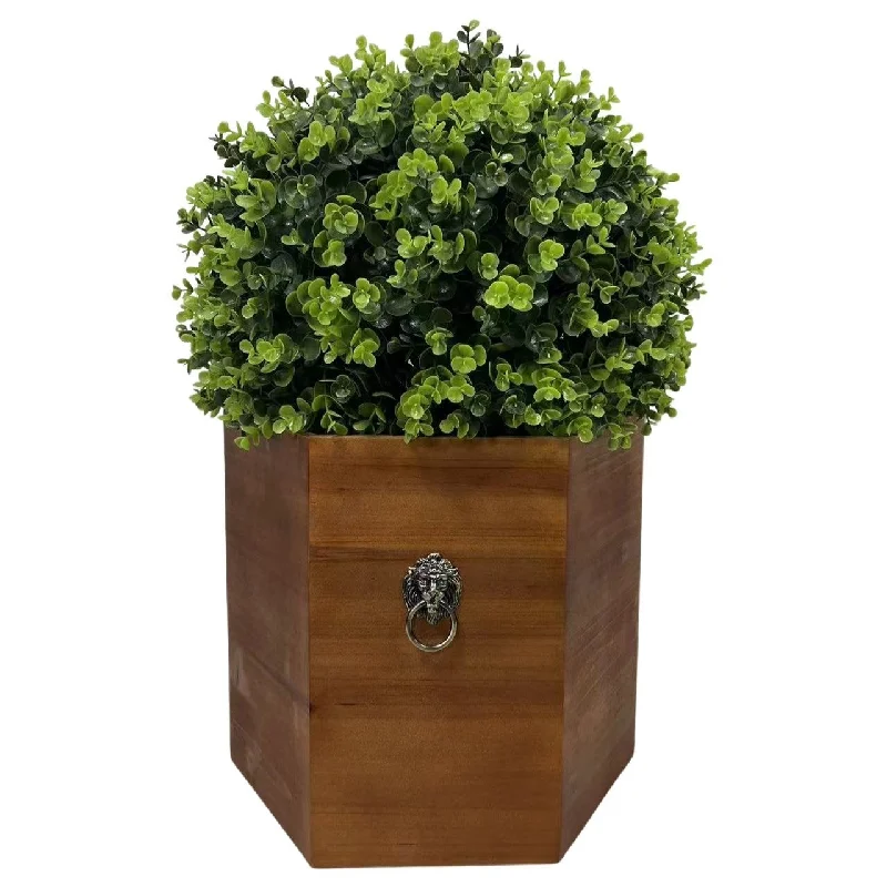 Exclusive Offers 24" Ball Topiary Faux Plant in Redwood Pot