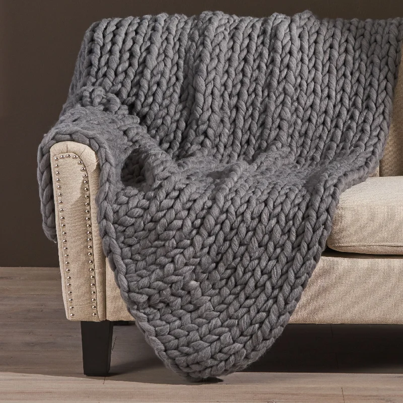 Buy Now Estyl Knitted Braid Pattern Throw Blanket