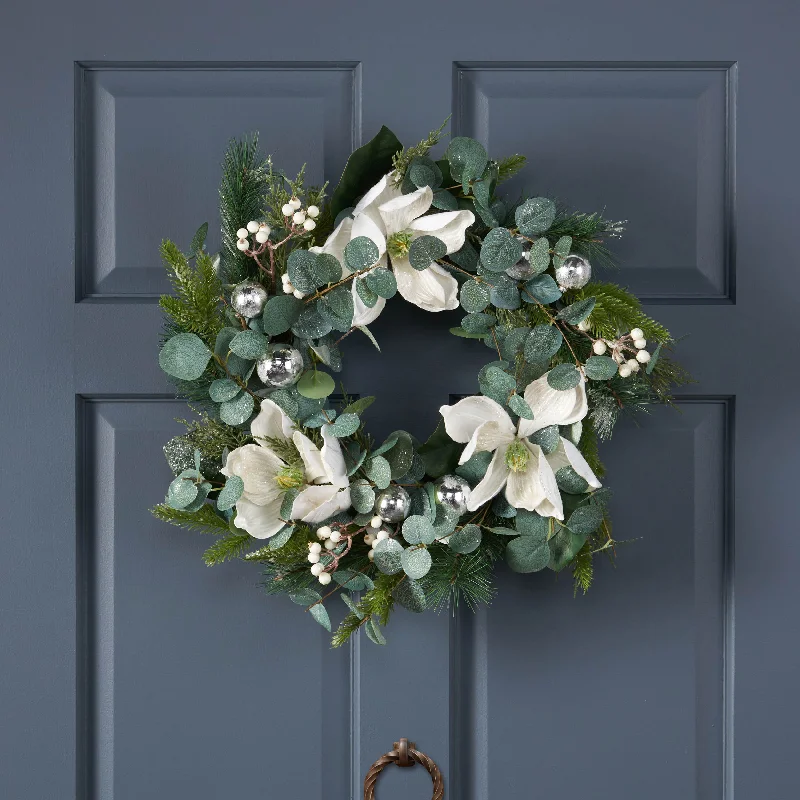 Weekend Discounts to Delight Glaive 21.75-inch Leaves and Magnolia Wreath