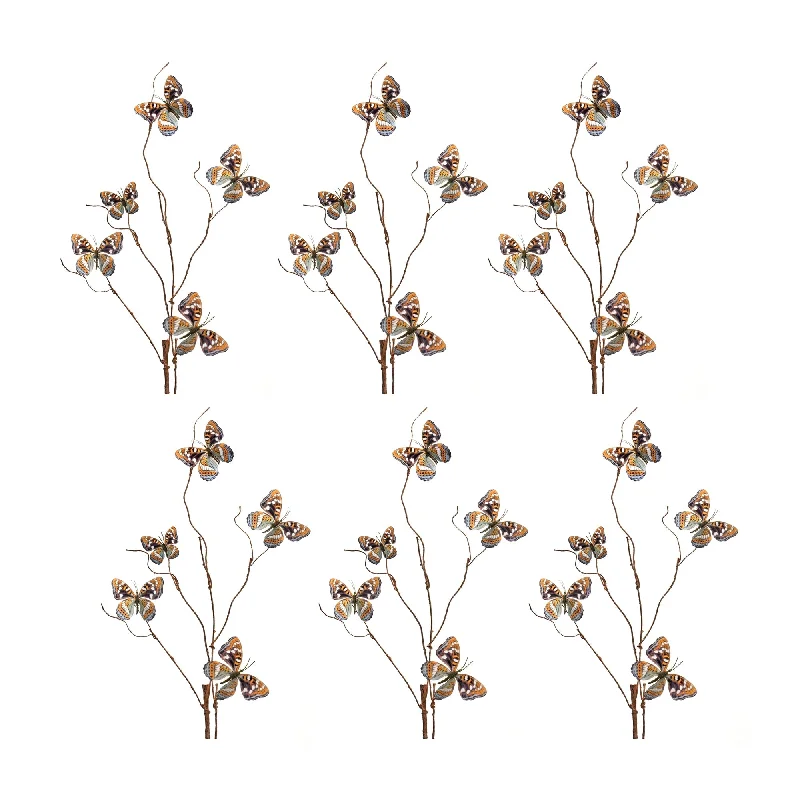 Weekend Specials to Snag Blue and Orange Wire Butterfly Spray (Set of 6)