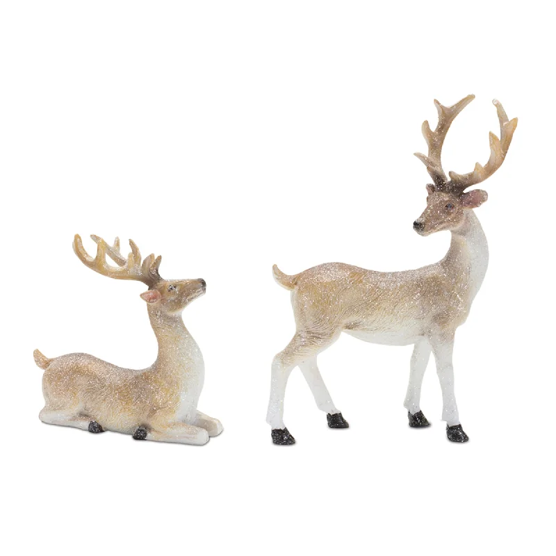 Weekend Specials to Savor Mini Glittered Holiday Deer Figurine, Set of 6