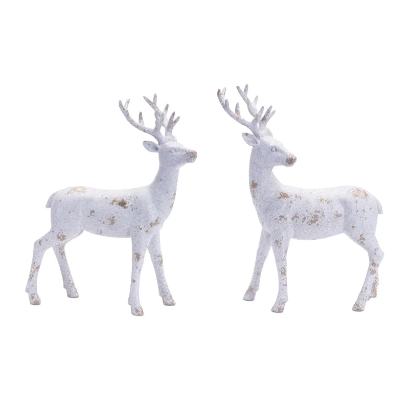 Weekend Deals That Thrill Distressed Holiday Deer Figurine with Gold Accent, Set of 2 Weekend Deals That Thrill Distressed Holiday Deer Figurine with Gold Accent, Set of 2