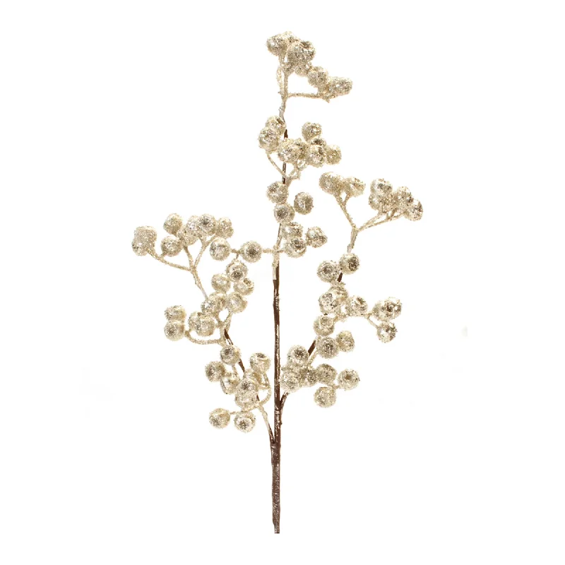 Weekend Special Glittered Champagne Berry Spray, Set of 6