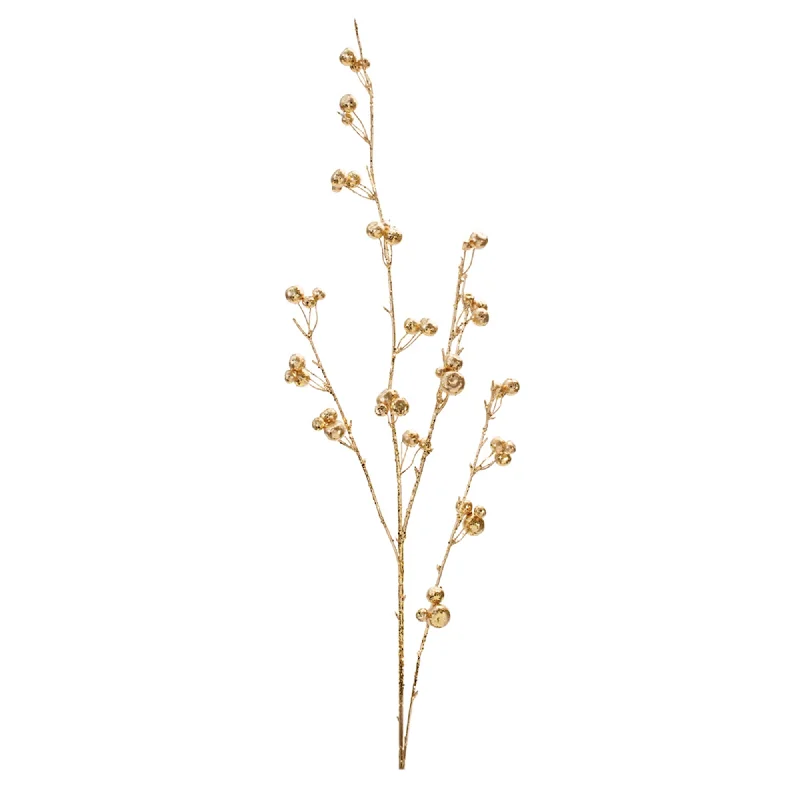 Lowest Rates Glittered Gold Berry Twig Spray, Set of 6