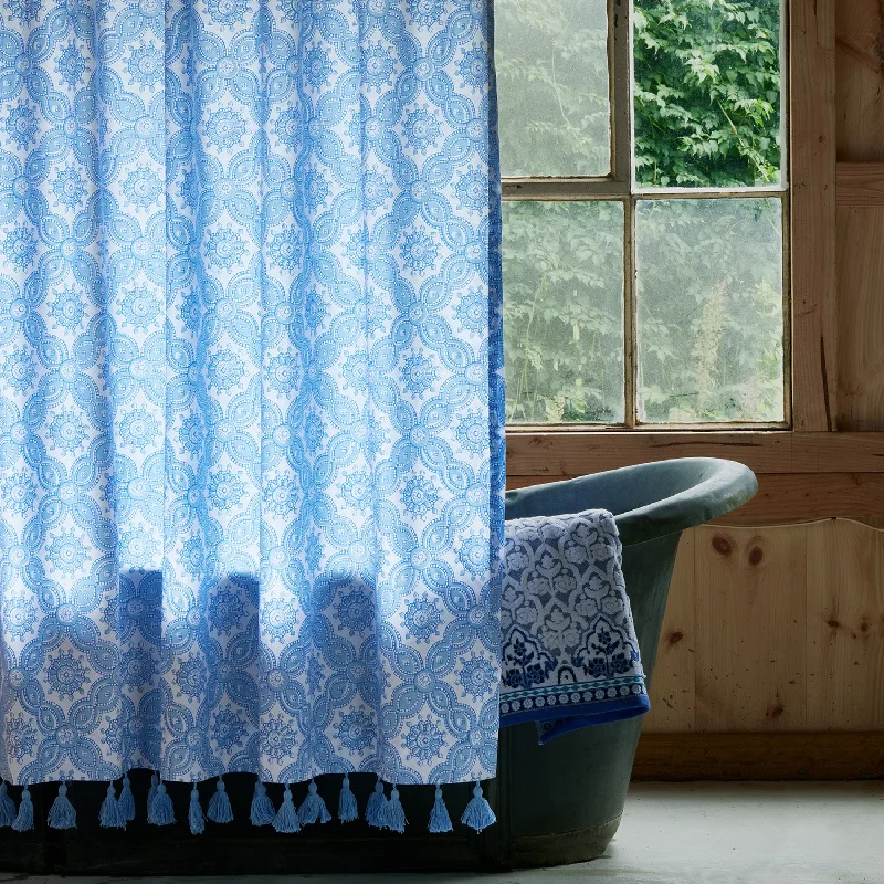 Weekend Deals That Dazzle Akash Azure Organic Shower Curtain