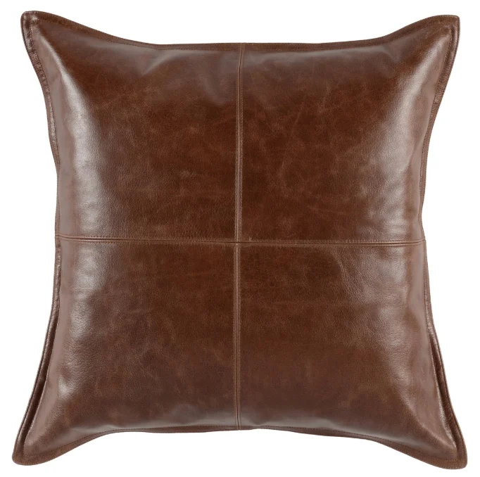 Major Savings Leather Kona Brown Pillow