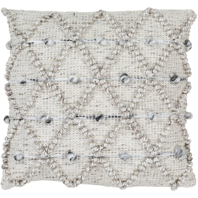 Special Savings Event Happening Now Anders Hand Woven Pillow in Cream & Light Gray