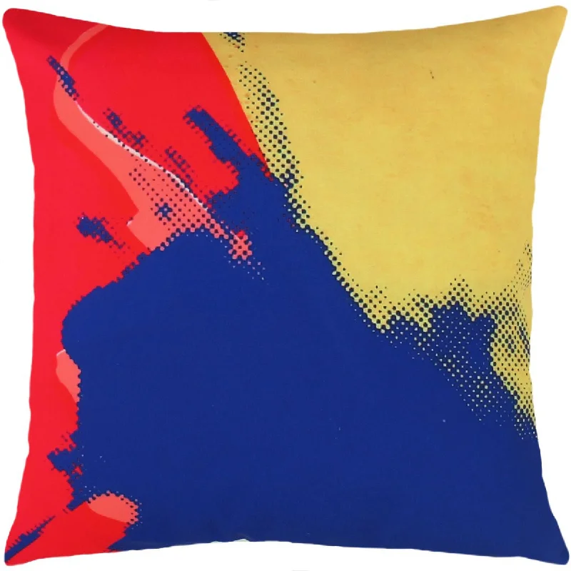 Weekend Offers That Please Andy Warhol Art Pillow in Red, Blue, & Yellow design by Henzel Studio Weekend Offers That Please Andy Warhol Art Pillow in Red, Blue, & Yellow design by Henzel Studio