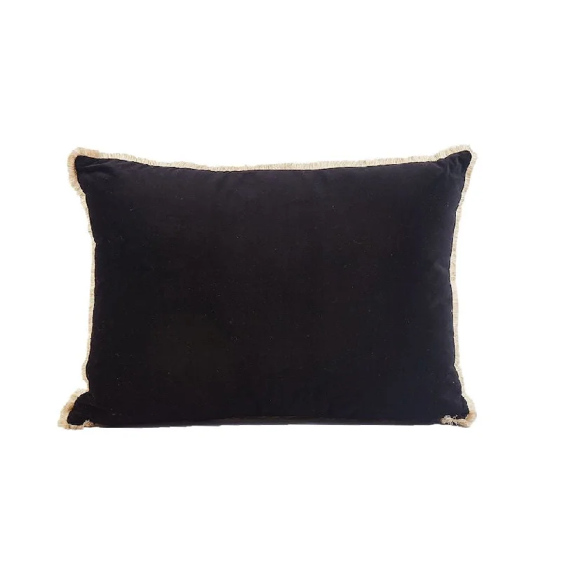 Don't Miss Out Black Velvet Decorative Pillow by Ann Gish