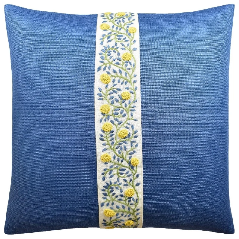 Today's Best Deals – Don't Wait Ashoka Citron & Denim Blue Throw Pillow