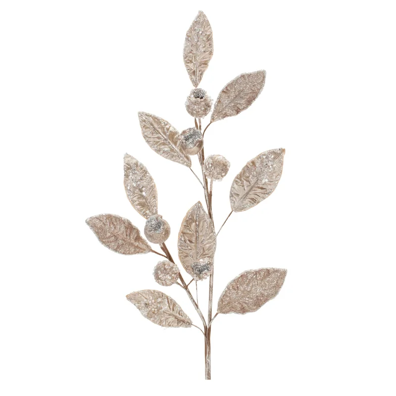 Weekend Deals You Can't Resist Beaded Silver Leaf Stem, Set of 2