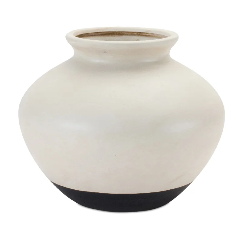 Early Access Black Two Tone  9"D Ceramic Vase