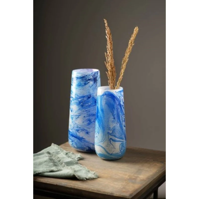 Must-Have Deals Blue & White Marble Finish, Long Vase