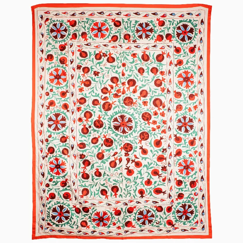 YEAR-End Sale Busy Garden Suzani Blanket