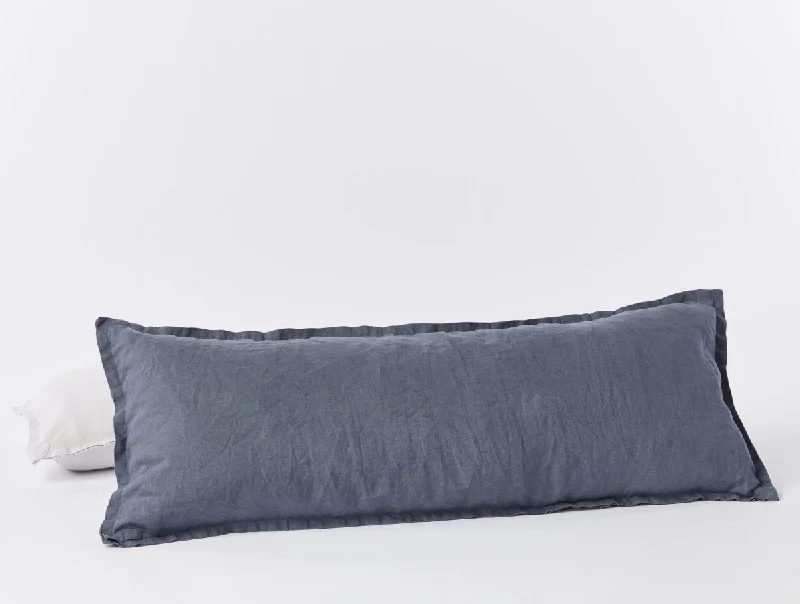 Lowest Price Harbor Blue Organic Relaxed Linen Lumbar Pillow Cover