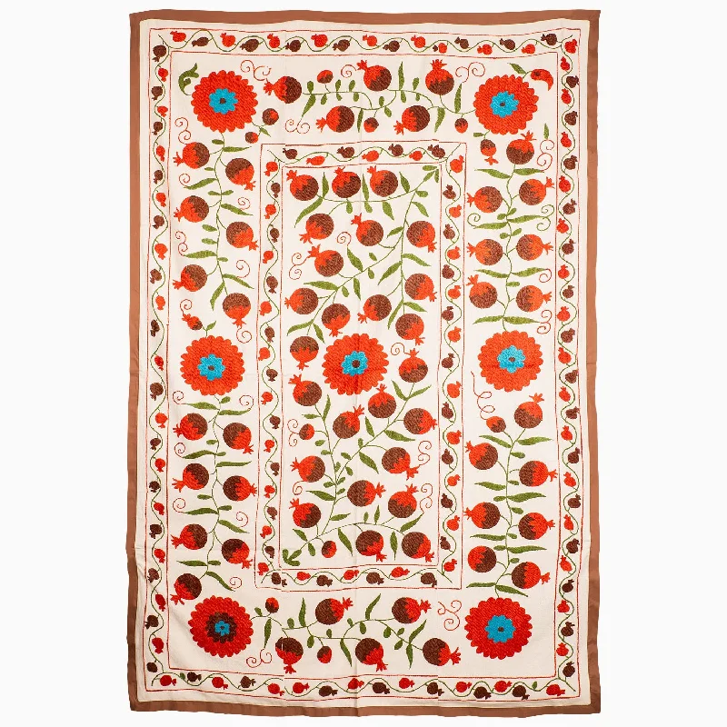 Hurry In Dancing Pomegranates Suzani Blanket