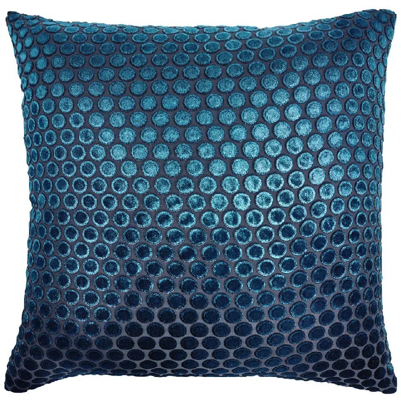 Price Blitz Dots Cobalt Black Velvet Pillow by Kevin O'Brien Studio