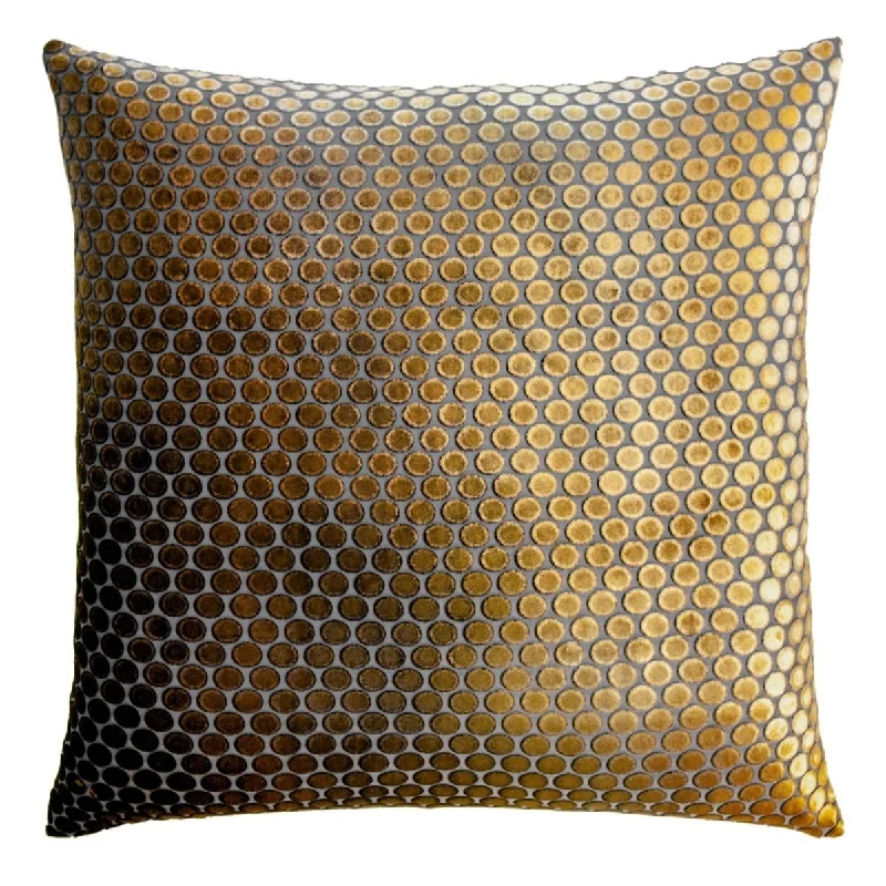 Markdown Madness Dots Copper Ivy Velvet Pillow by Kevin O'Brien Studio