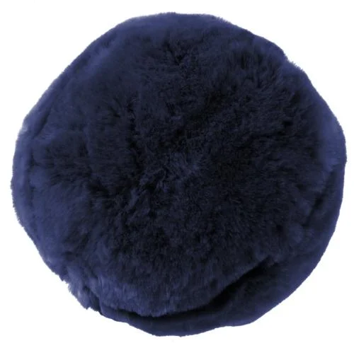 Weekend Savings Sensation Navy Blue Faux Fur Snowball by Evelyne Prélonge