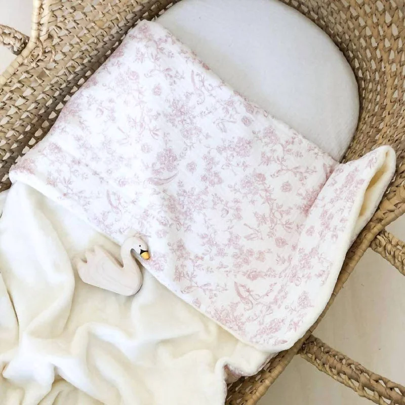 Weekend Bargains Just for You Gauze/fleece Blanket In Pink Toile