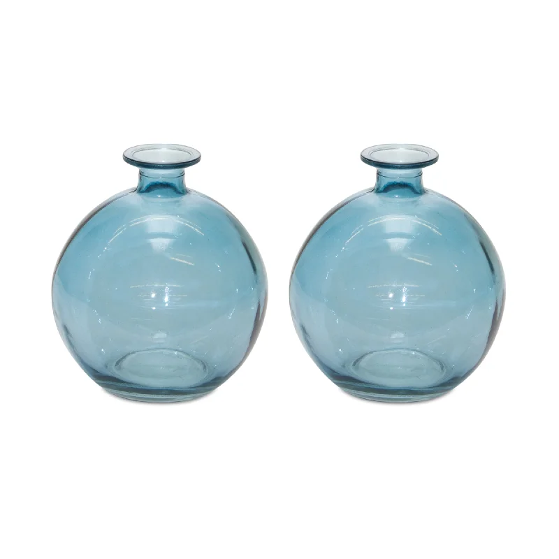 Midnight Madness Glass Bubble Vase, Set of 2