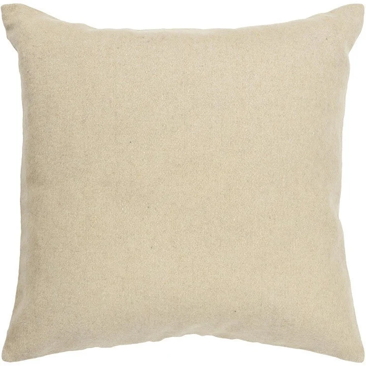 Now or Never Handmade Contemporary Pillow, Beige
