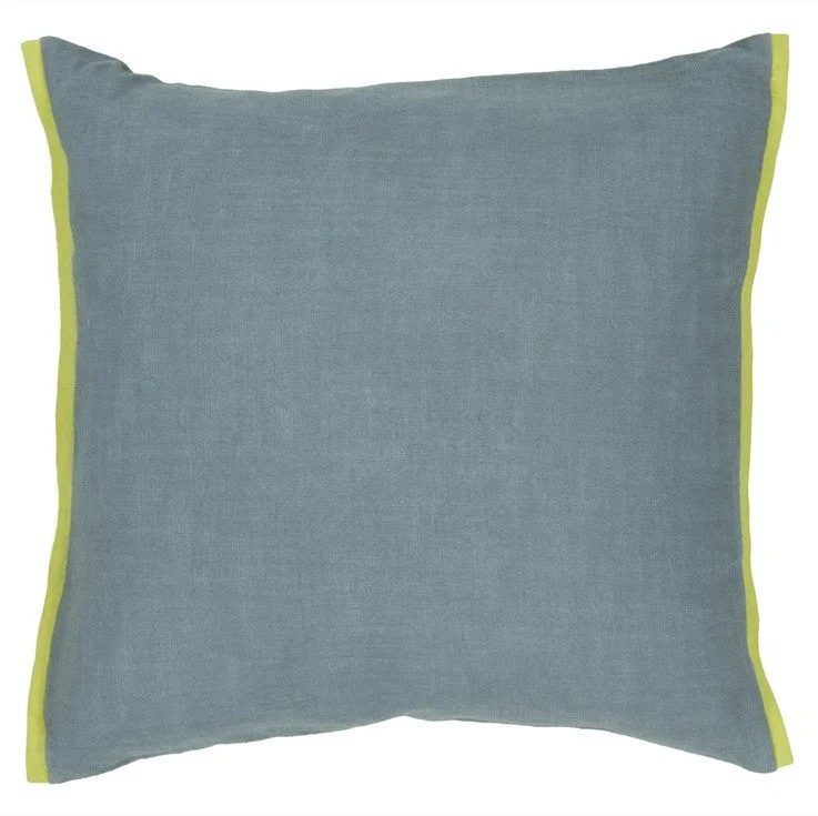 Weekend Offers That Amaze Handmade Contemporary Pillow, Blue w/ Green Edge