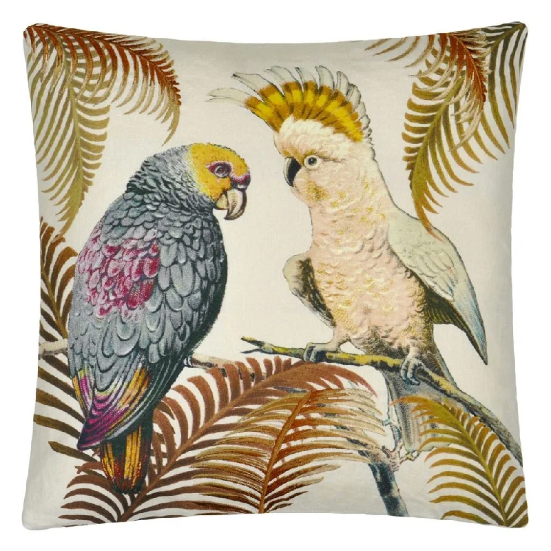 Super Discount John Derian Parrot And Palm Parchment Decorative Pillow