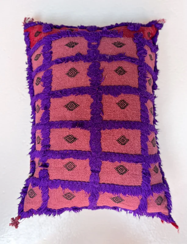 Flash Deal Kalaat M'Gouna's Vintage Pillow - Lion Paw, Purple