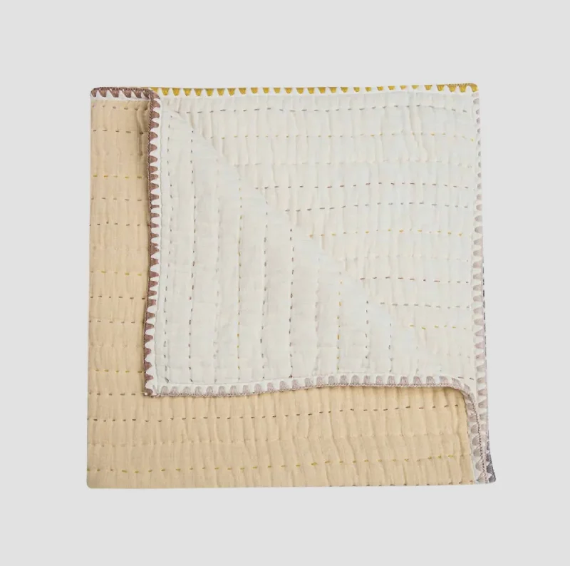 Weekend Deals That Dazzle Kendi Quilted Blanket In Light Yellow