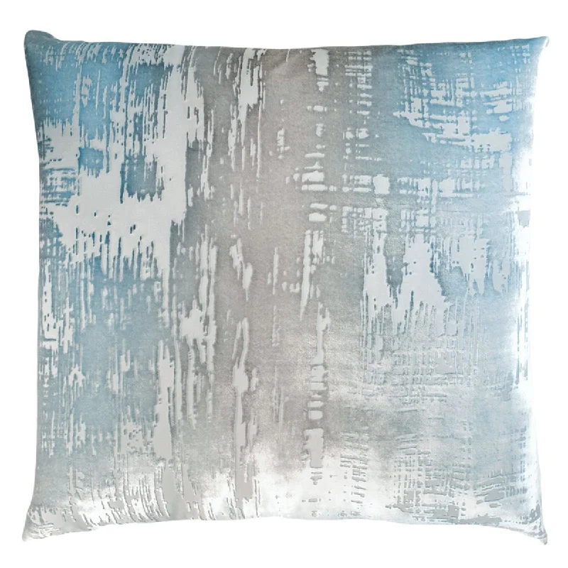 Don't Miss Robin's Egg Brushstroke Velvet Pillow by Kevin O'Brien Studio