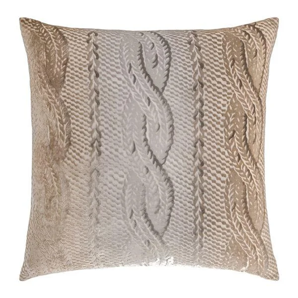 Quick Sale Coyote Cable Knit Velvet Pillow by Kevin O'Brien Studio