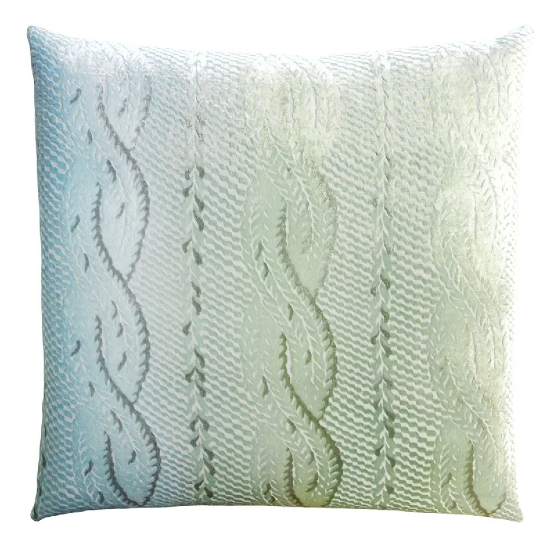 Take Advantage Ice Cable Knit Velvet Pillow by Kevin O'Brien Studio