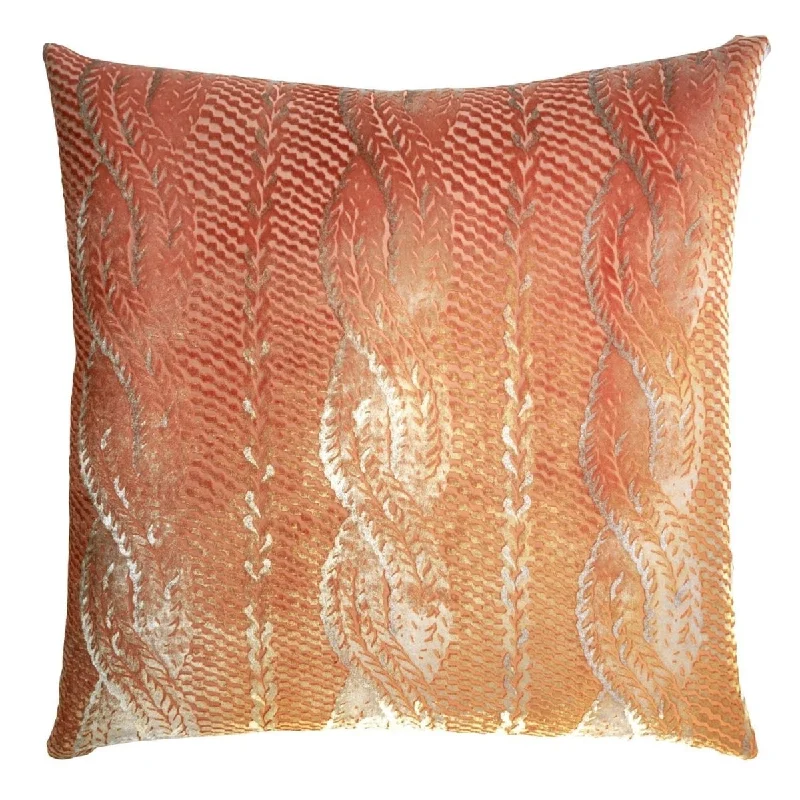 Stock Clearance Mango Cable Knit Velvet Pillow by Kevin O'Brien Studio