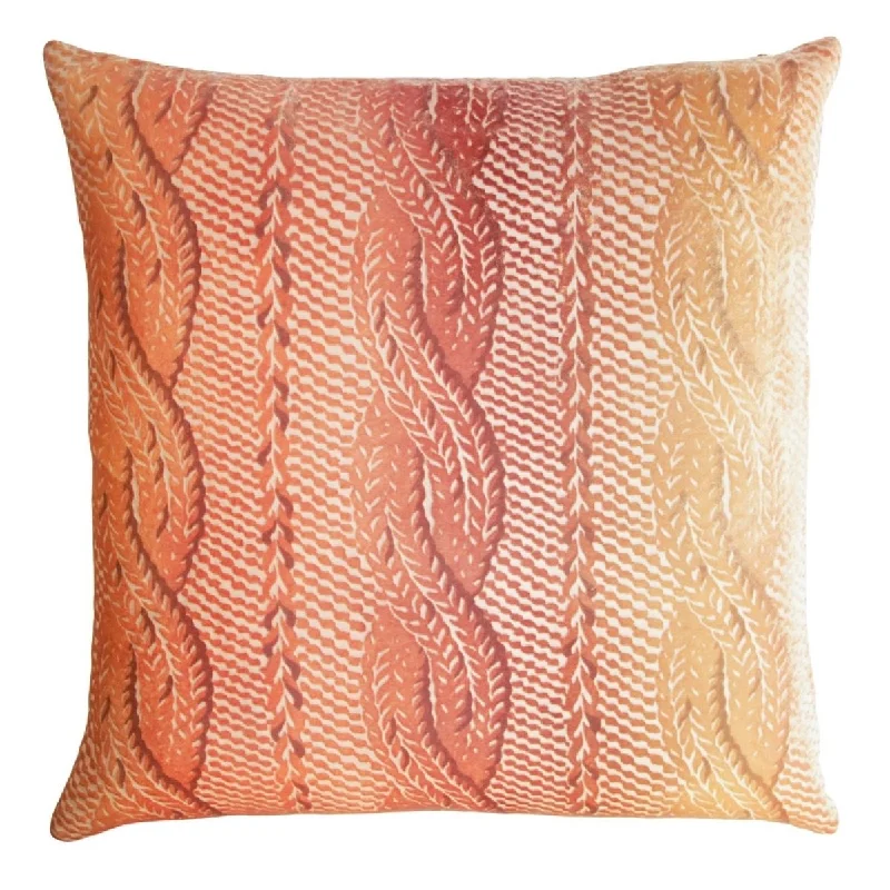 Massive Deals Sunstone Cable Knit Velvet Pillow by O'Brien Studio