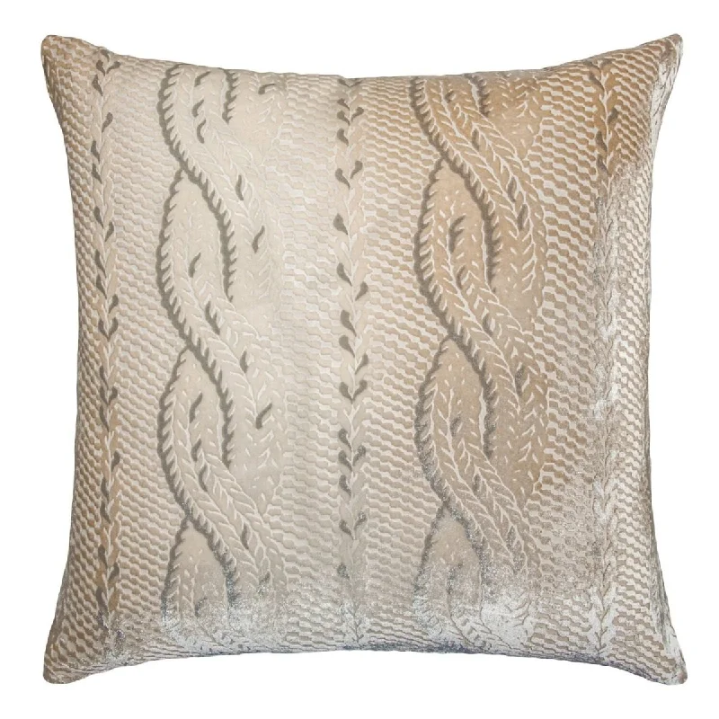 Extra Savings Latte Cable Knit Decorative Pillows by Kevin O'Brien Studio