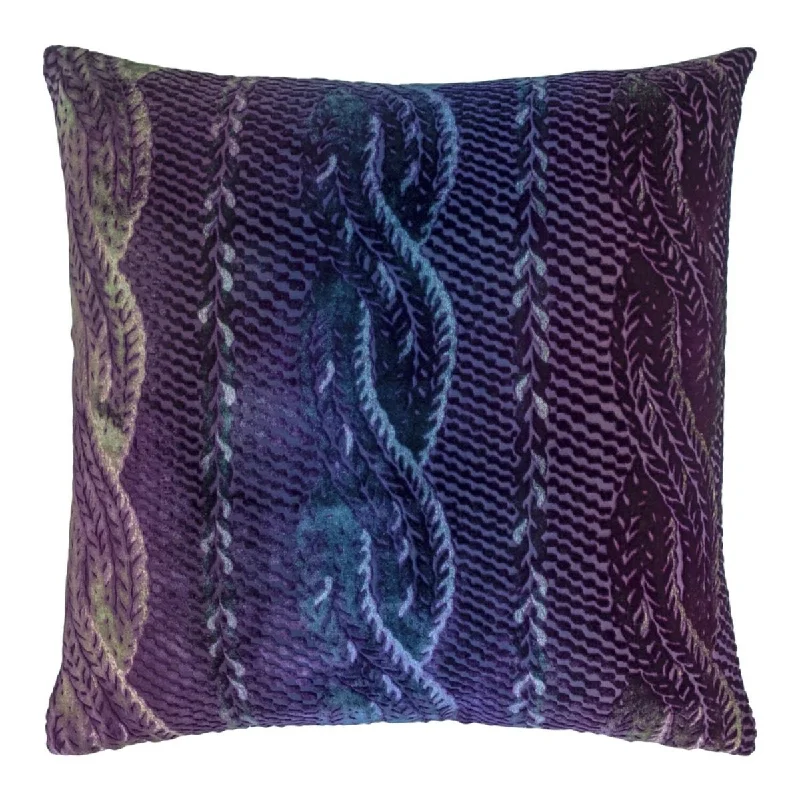 Top Pick Peacock Cable Knit Pillow by Kevin O'Brien Studio