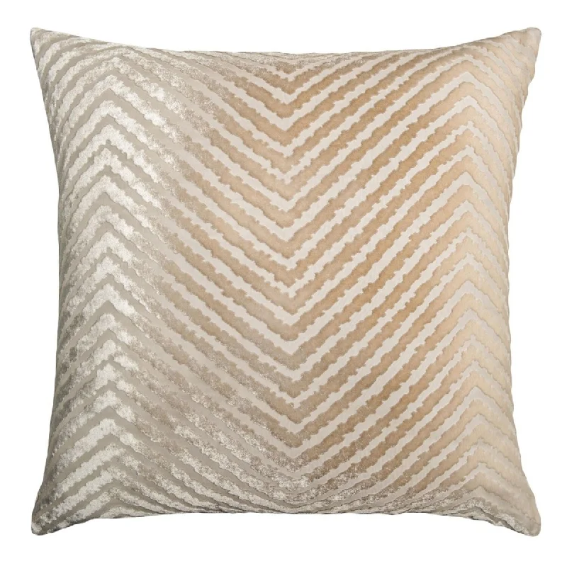 Savings Galore Latte Chevron Pillow by Kevin O'Brien Studio