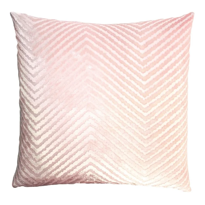 Act Now Blush Chevron Velvet Pillow by Kevin O'Brien Studio