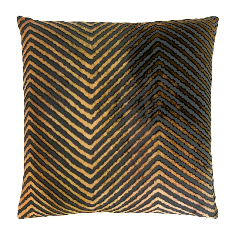 Unbeatable Prices Copper Ivy Chevron Velvet Pillow by Kevin O'Brien Studio