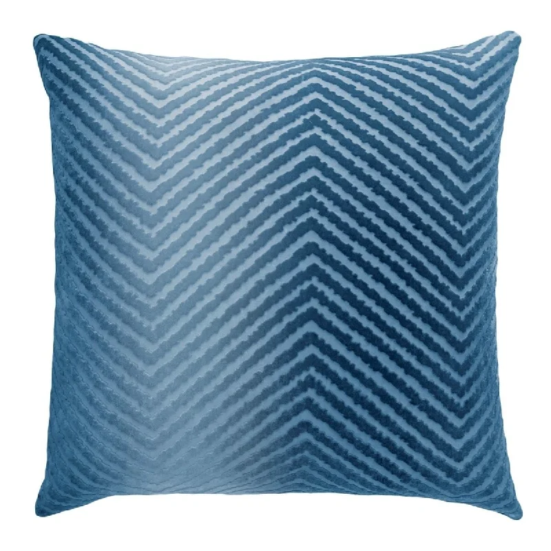 Weekend Discounts to Grab Denim Chevron Velvet Pillows by Kevin O'Brien Studio