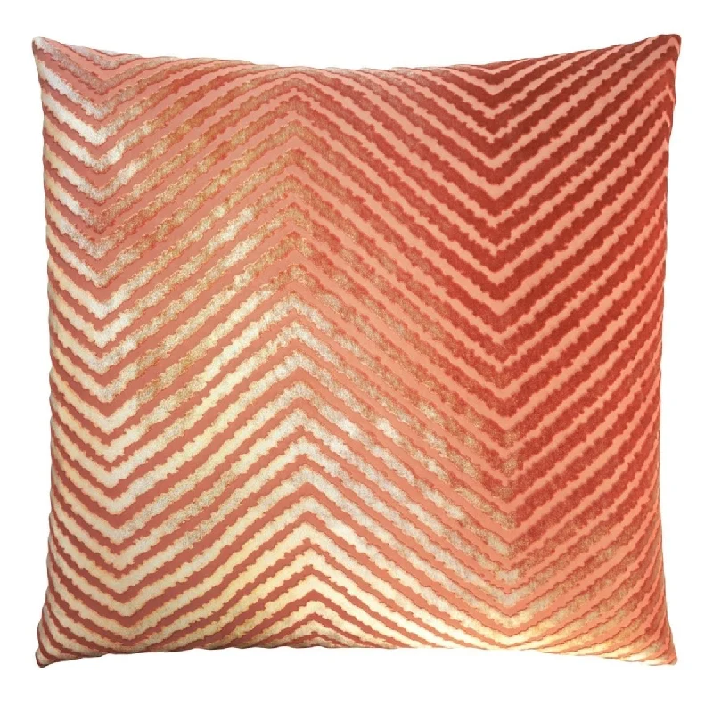 Value Deals Mango Chevron Velvet Pillow by Kevin O'Brien Studio