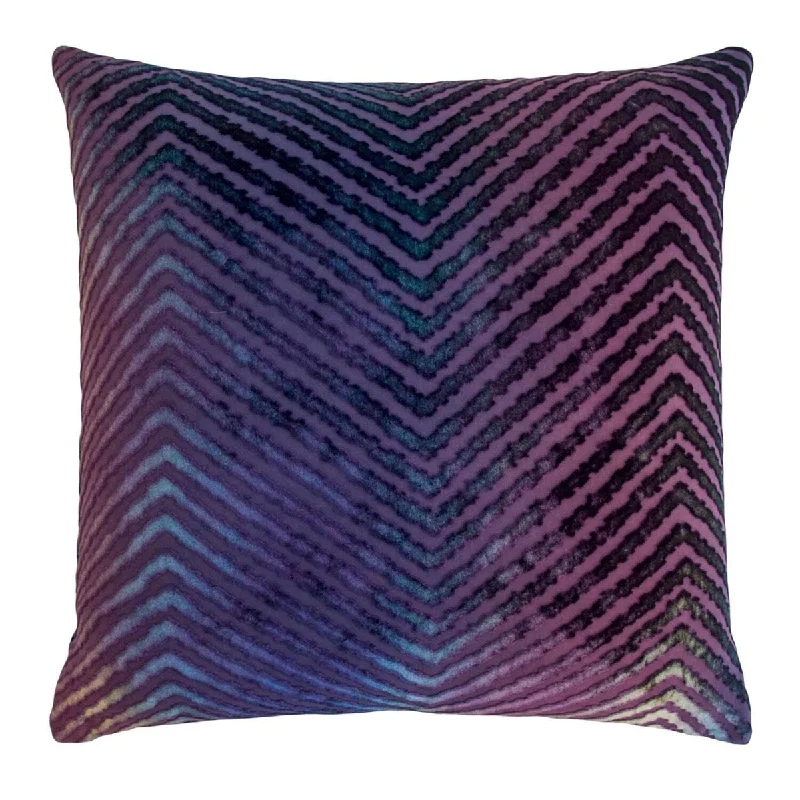Weekend Offers That Thrill Peacock Chevron Velvet Pillows by Kevin O'Brien Studio