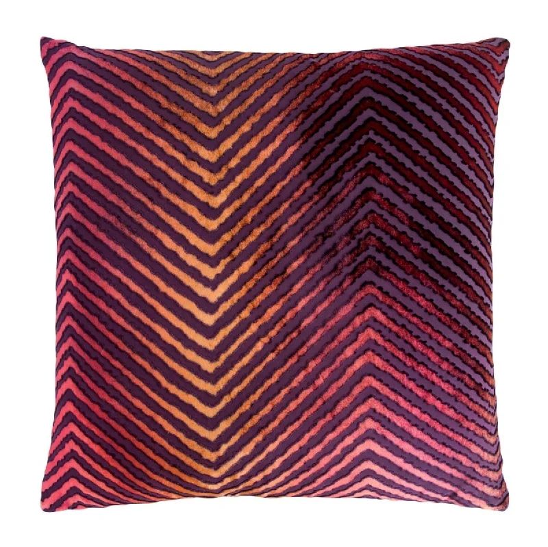 Weekend Specials to Love Wildberry Chevron Velvet Pillows by Kevin O'Brien Studio