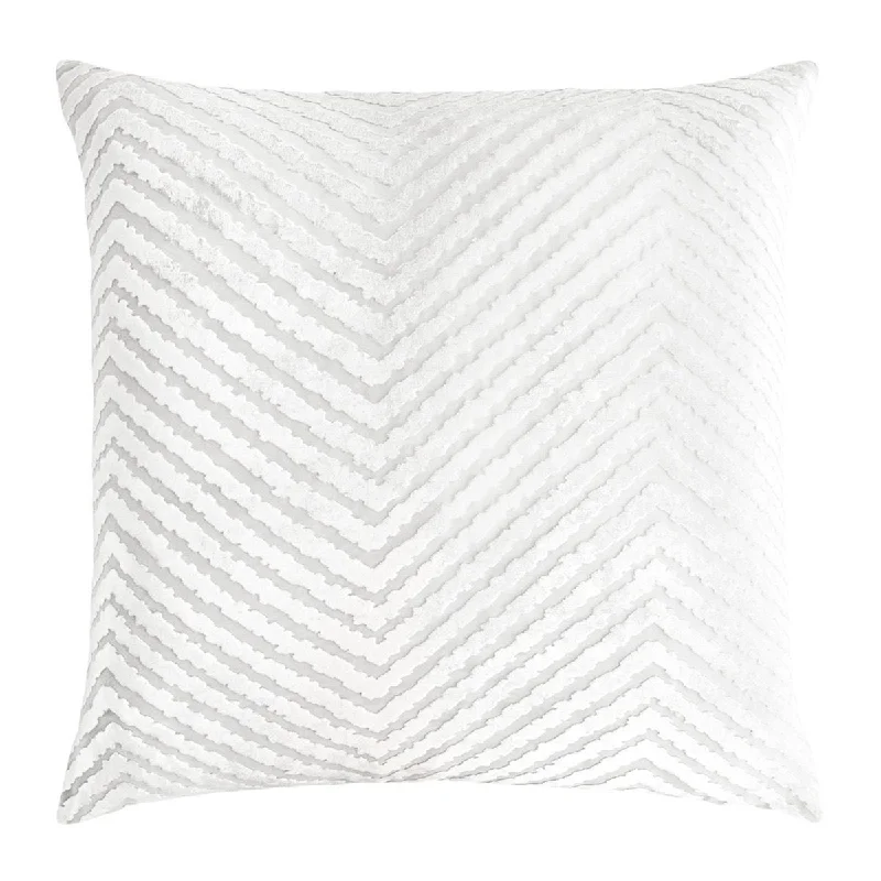 Crazy Savings White Chevron Velvet Pillow by Kevin O'Brien Studio