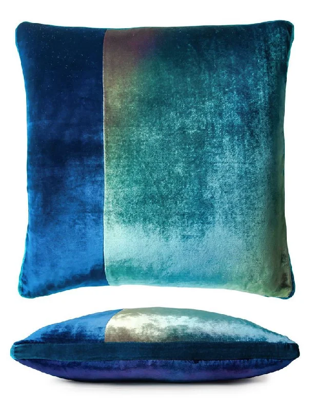 Get Ready To Save Like Never Before Peacock Color Block Velvet Throw Pillow