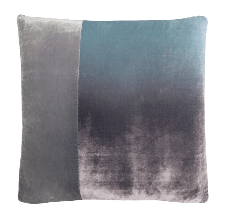 Your Perfect Deal Is Just A Click Away Robin’s Egg Velvet Color Block Pillow by Kevin O’Brien Studio
