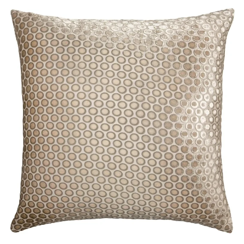 Price Slash Latte Dots Velvet Pillow by Kevin O'Brien Studio