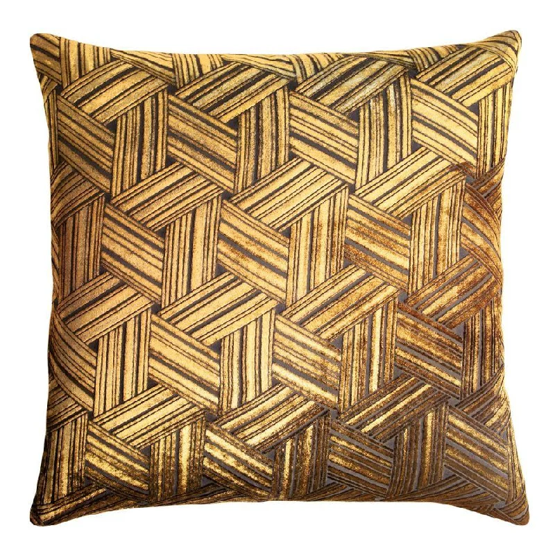 Mega Deal Copper Ivy Entwined Velvet Pillow by Kevin O'Brien Studio